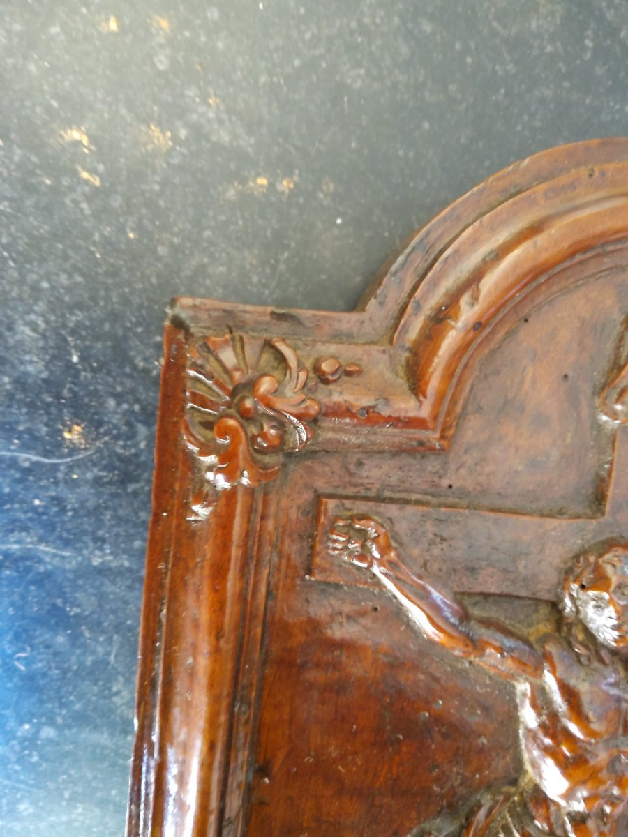 Small Carved Panel Of Christ On The Cross, 17th/18th Century-photo-2